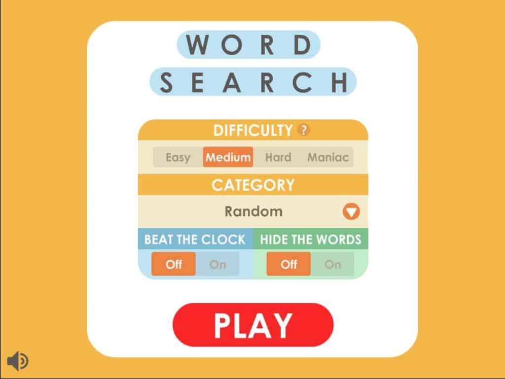 Setting wordsearch difficulty levels adds to the challenge